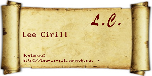 Lee Cirill névjegykártya